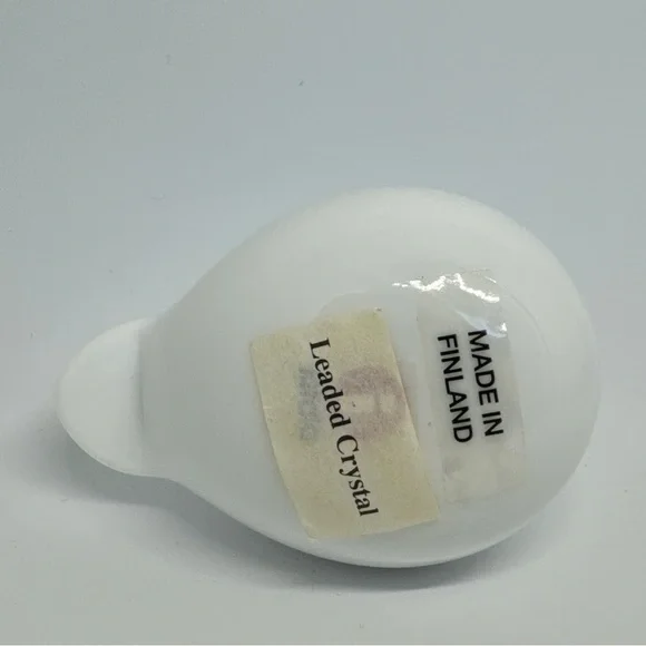 Oiva Toikka Glass Bird Puffball by Iittala Finland Finnish Sculpture White Small
